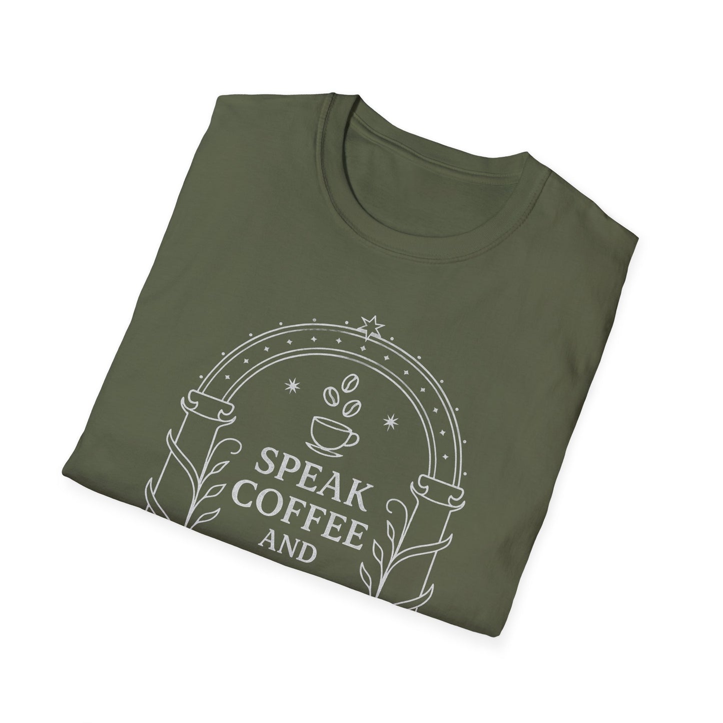 Moria Inspired T-Shirt Speak Coffee and Enter