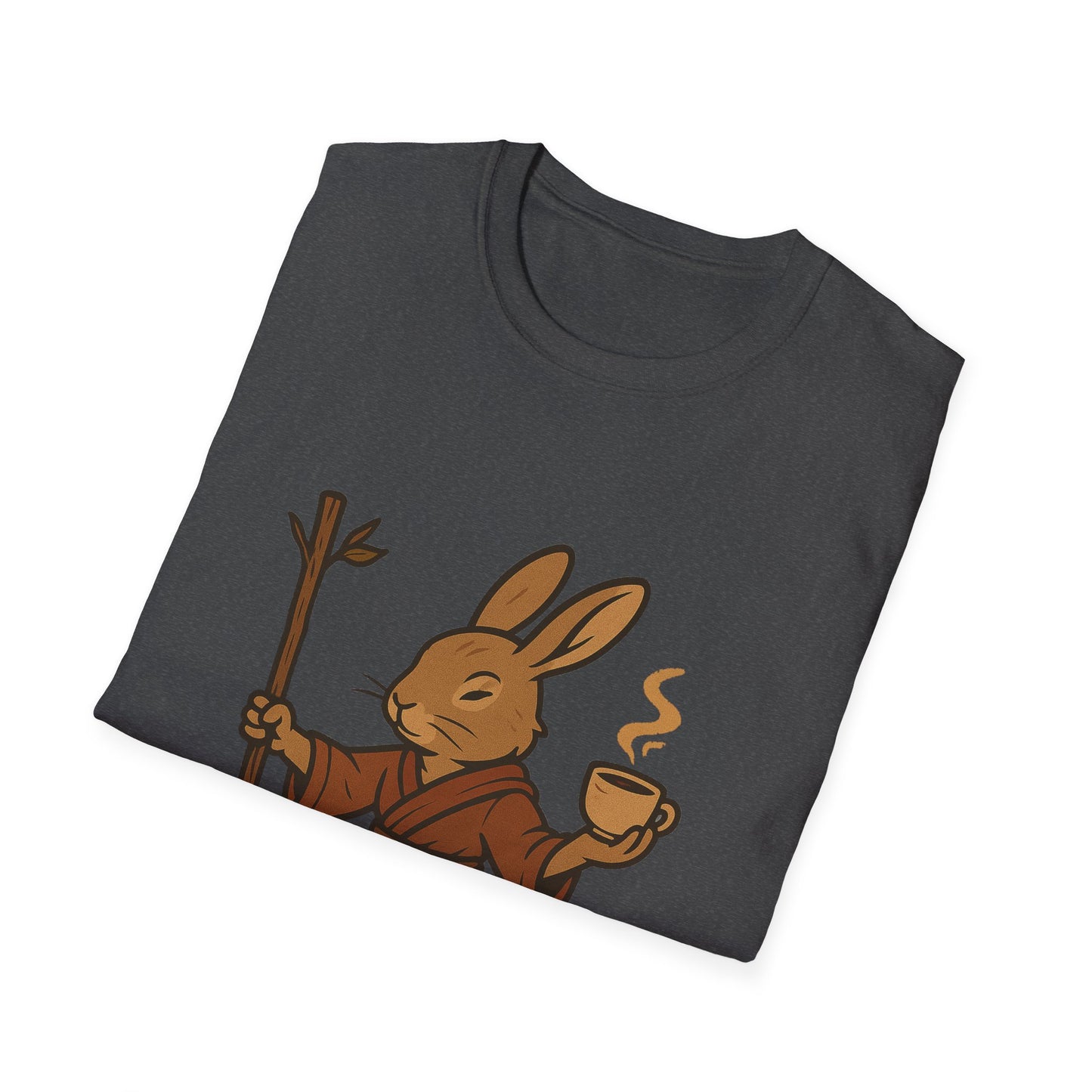 Rabbit Monk T-Shirt with Coffee Design