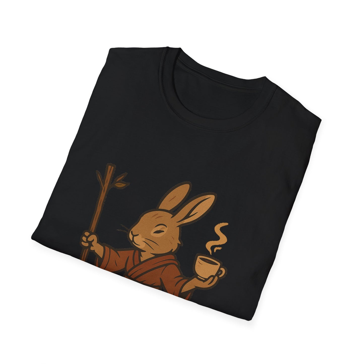 Rabbit Monk T-Shirt with Coffee Design