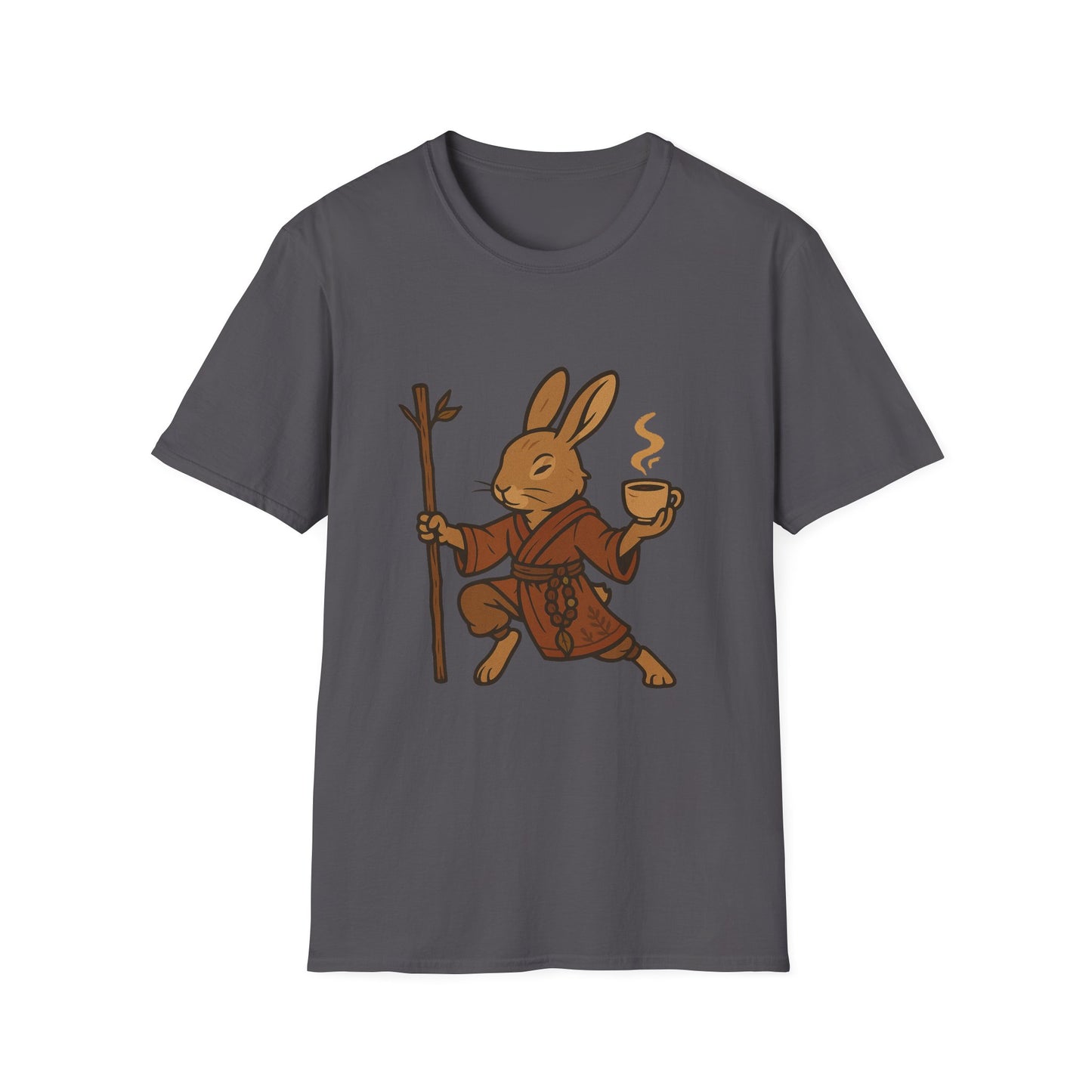 Rabbit Monk T-Shirt with Coffee Design