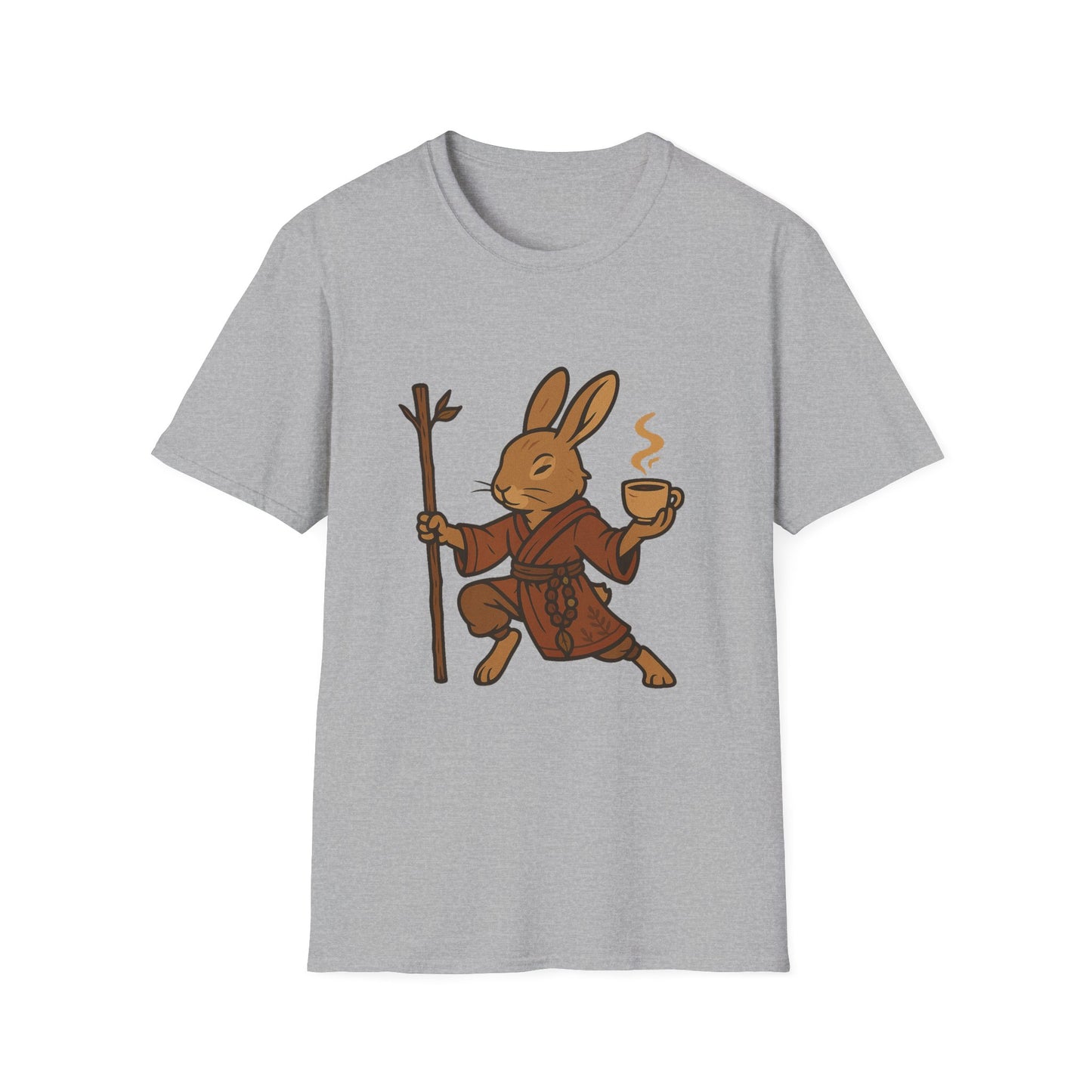 Rabbit Monk T-Shirt with Coffee Design