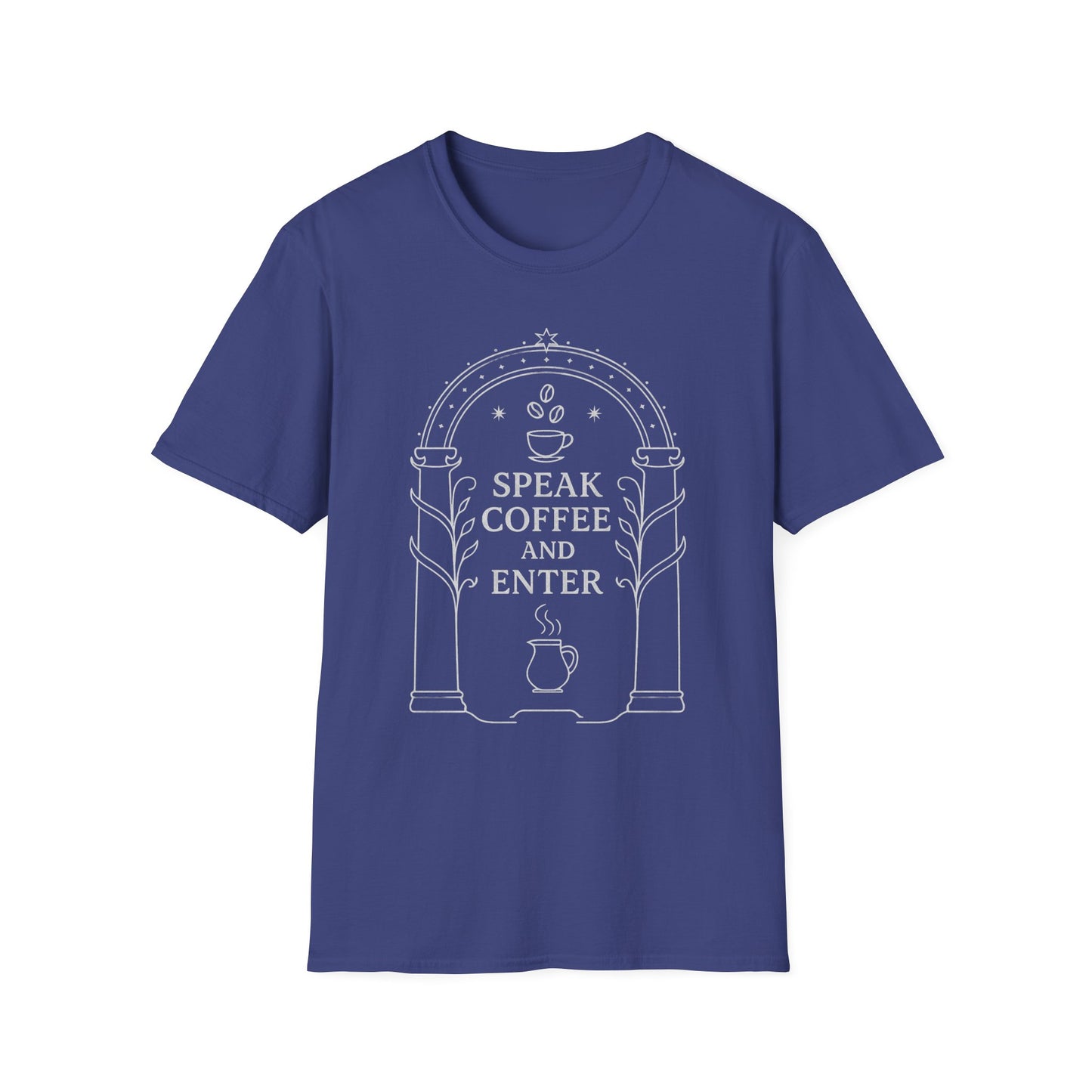 Moria Inspired T-Shirt Speak Coffee and Enter