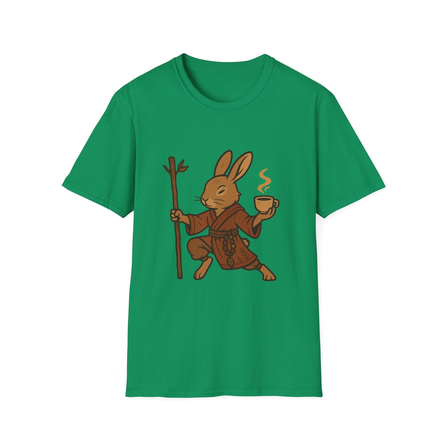 Rabbit Monk T-Shirt with Coffee Design