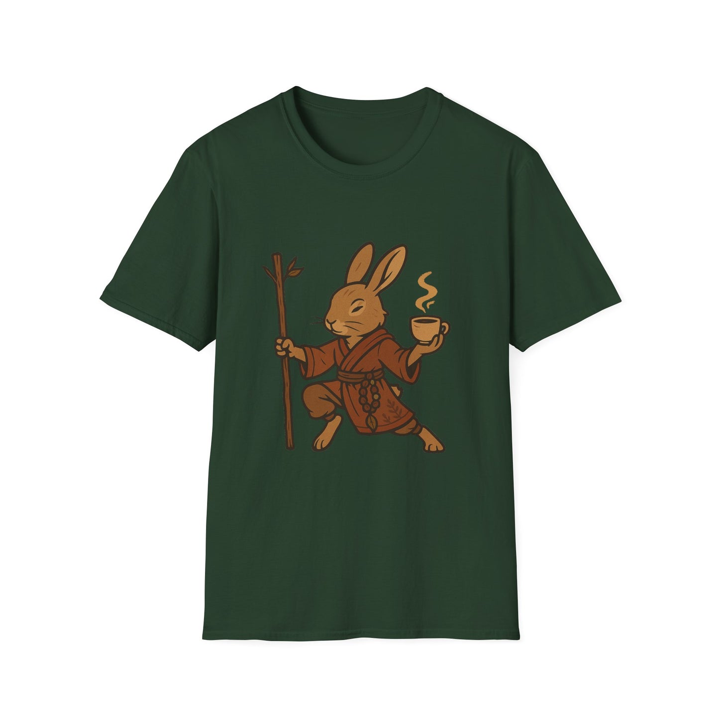 Rabbit Monk T-Shirt with Coffee Design