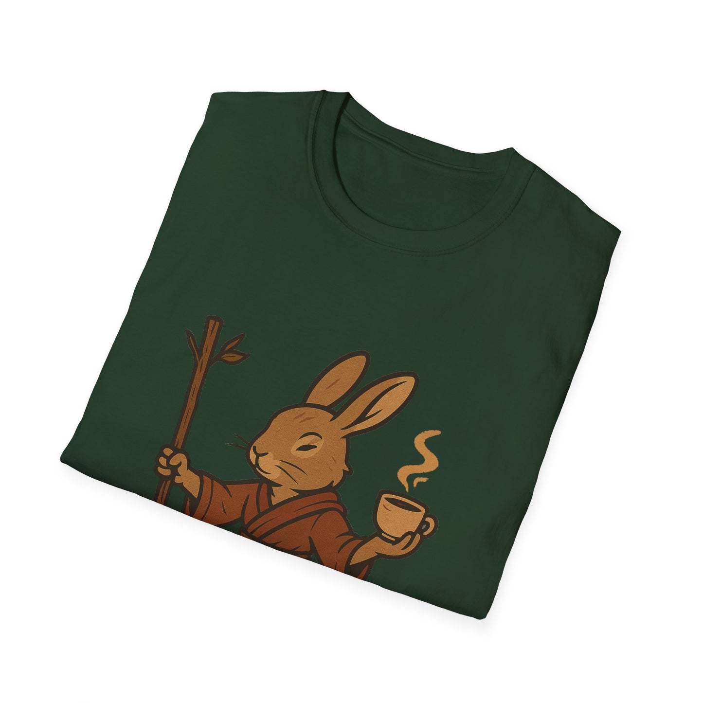 Rabbit Monk T-Shirt with Coffee Design