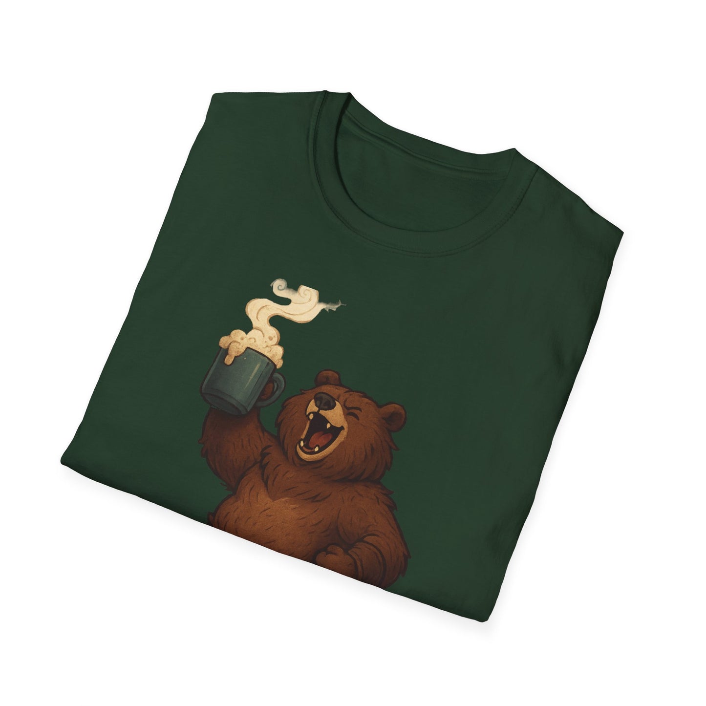 Bear Barbarian Unisex T-Shirt with Coffee Mug Design