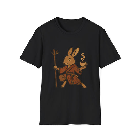 Rabbit Monk T-Shirt with Coffee Design