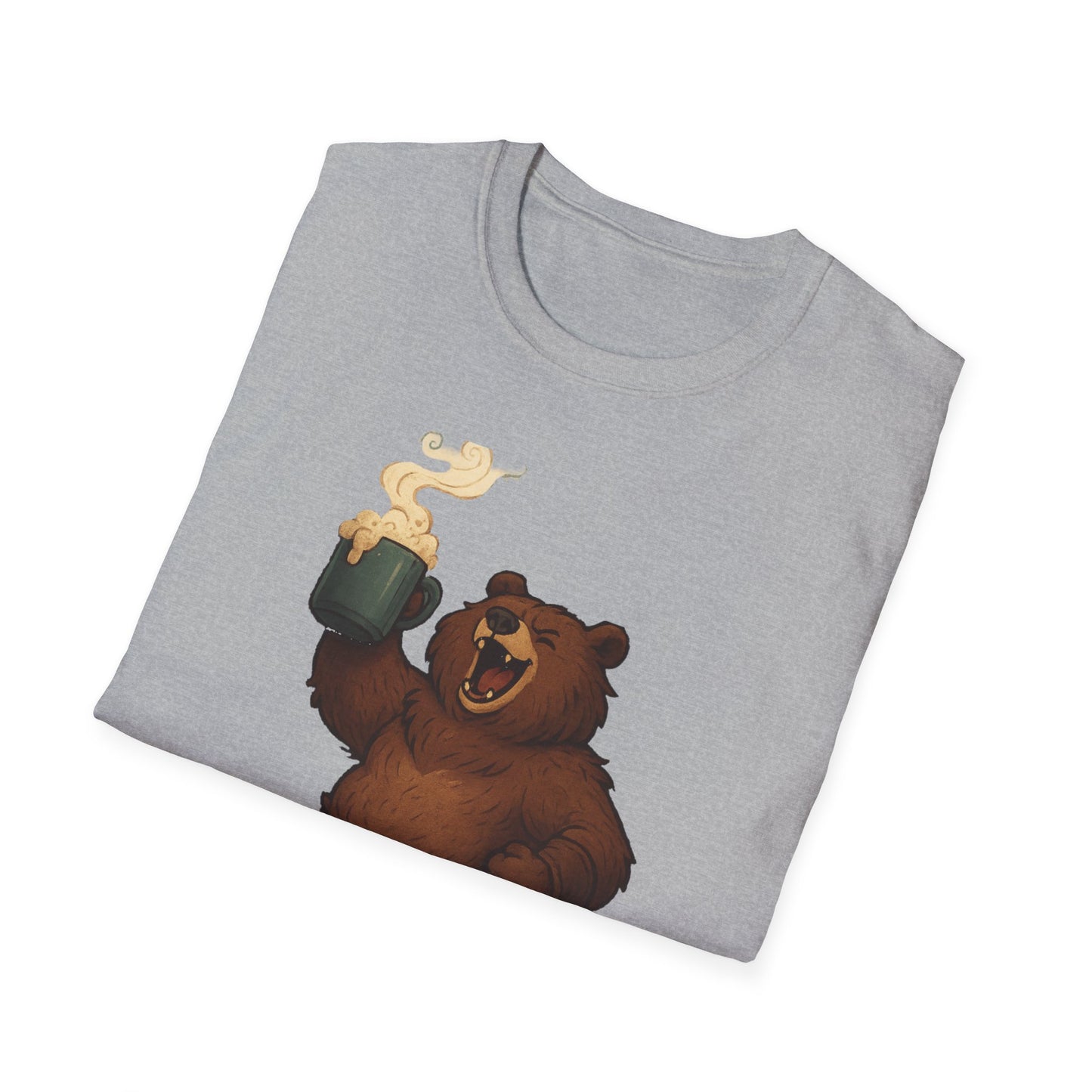 Bear Barbarian Unisex T-Shirt with Coffee Mug Design
