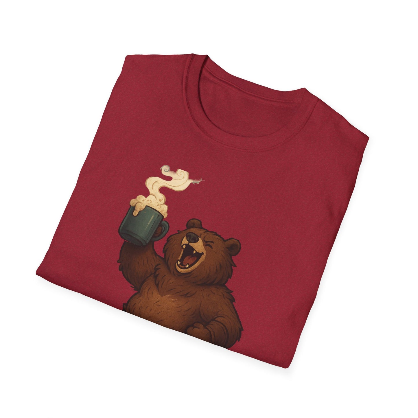 Bear Barbarian Unisex T-Shirt with Coffee Mug Design