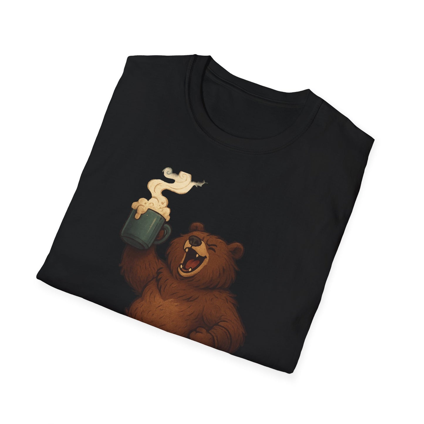 Bear Barbarian Unisex T-Shirt with Coffee Mug Design