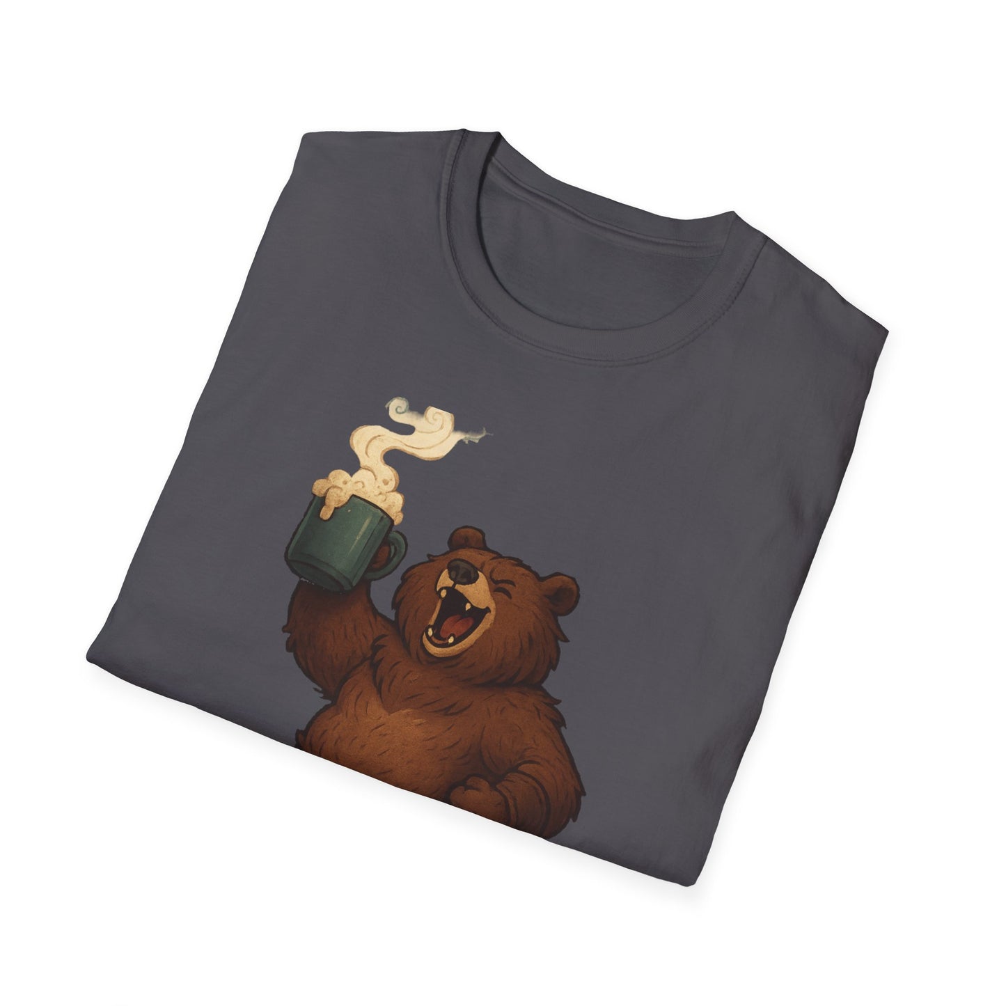 Bear Barbarian Unisex T-Shirt with Coffee Mug Design