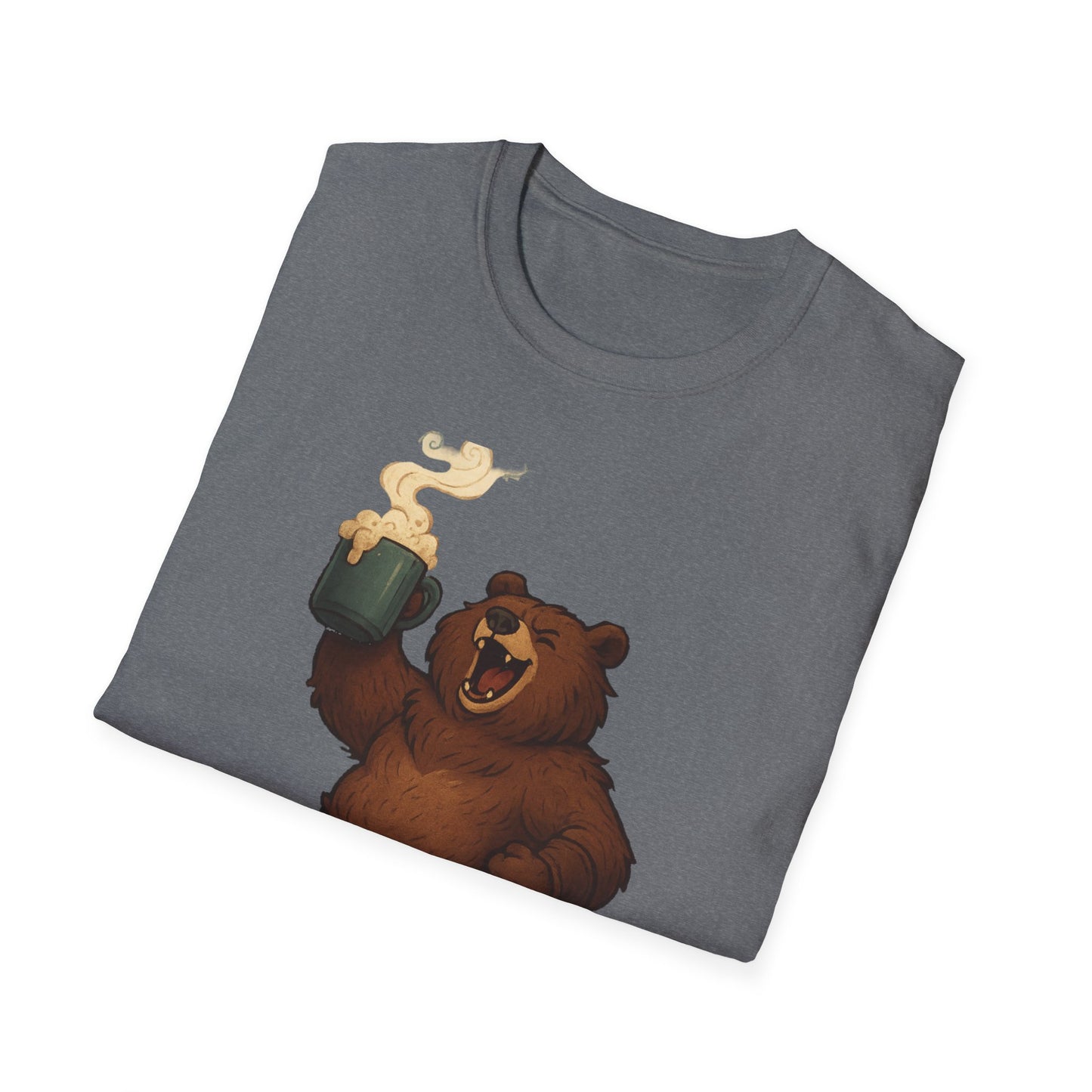 Bear Barbarian Unisex T-Shirt with Coffee Mug Design