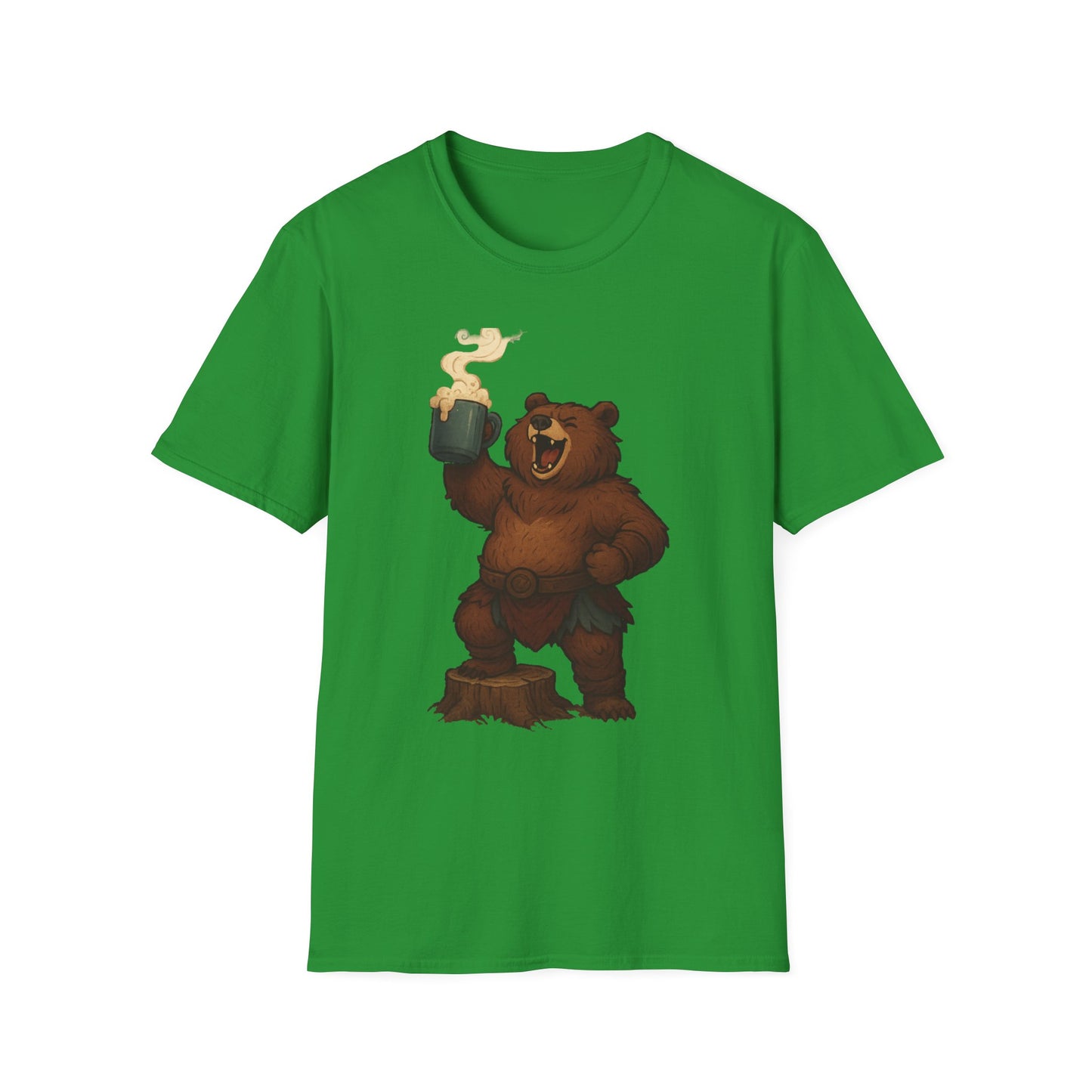 Bear Barbarian Unisex T-Shirt with Coffee Mug Design
